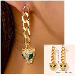 STAINLESS STEEL LEOPARD EARRING